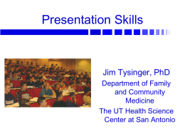 Presentation Techniques - Family & Community Medicine