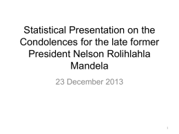 Statistical Presentation on the Condolences for the late