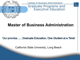 EVENING MBA PROGRAM - California State University, Long Beach