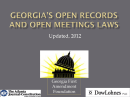 Georgia’s Open Meeting and Records Laws
