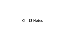 Ch. 13 Notes