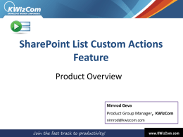 KWizCom SharePoint List Custom Actions Feature