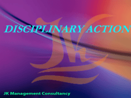 DISCIPLINARY ACTION - Banyan Management Support Services