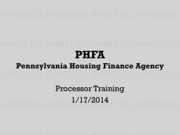PHFA Pennsylvania Housing Finance Agency