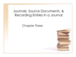 Journals, Source Documents, & Recording Entries in a Journal