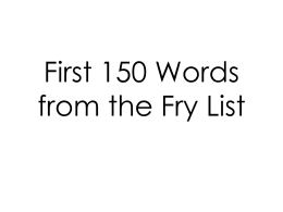 First 150 Words from the Frye List