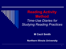 Reading Activity Method Time-Use Diaries for Studying