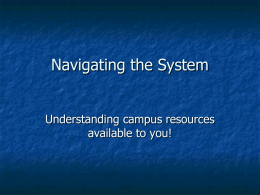 Navigating the System - University of Massachusetts Dartmouth
