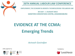 Evidence at the CCMA: emerging trends
