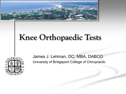 Knee Orthopaedic Tests