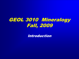 GEOL 3010 Mineralogy - University of Colorado Boulder