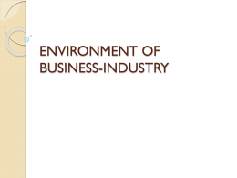 ENVIRONMENT OF BUSINESS