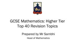 GCSE Maths Unit 2 Revision