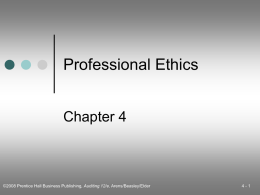 Chapter 4 &ndash; Professional Ethics