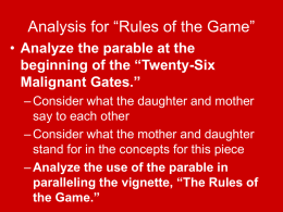 Analysis for “Rules of the Game”