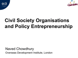 Naved Chowdhury - Civil Society Organisations and Policy