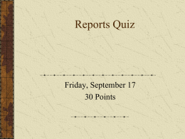 Reports Quiz
