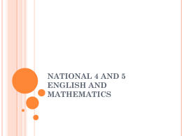 National 3, 4 and 5 English and Mathematics