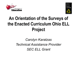 An Orientation of the Surveys of the Enacted Curriculum