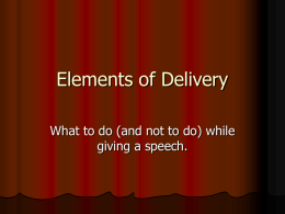 Elements of Delivery - South Point High School