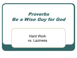 Proverbs - Be a Wise Guy for God - ppt