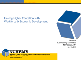 Linking Higher Education with Workforce & Economic Development