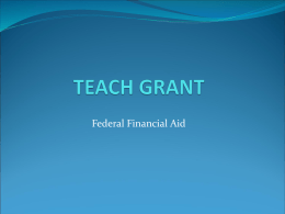 TEACH GRANT - USF College of Education
