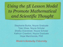 The 5E model - The Robert Noyce Scholarship Program