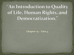 An Introduction to Quality of Life, Human Rights, and