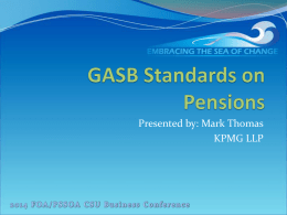 GASB Standards on Pensions - California State University