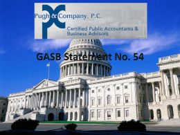 GASB Statement No. 54 Fund Balance Reporting and