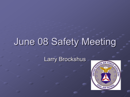 March 08 Safety Meeting - Worthington Civil Air Patrol