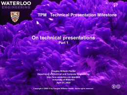 On Technical Presentations