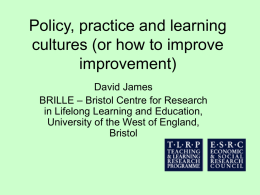 How to improve improvement: Learning cultures in college