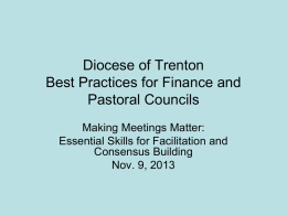 Diocese of Trenton Pastoral and Finance