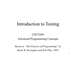 Introduction to Testing