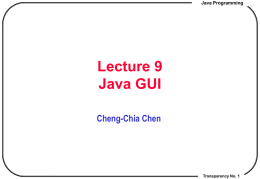 Lecture 9 Java GUI