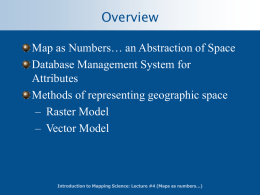Introduction to GIS: Lecture #3