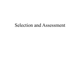 Selection and Assessment - Personal Home Pages (at UEL)