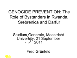 COMPARATIVE GENOCIDE AND HUMANITARIAN INTERVENTION