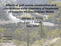 Effects of golf course construction and operation on water