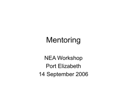 Mentoring - Nursing Education Association