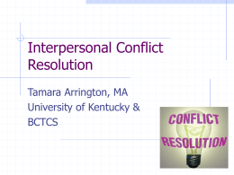 Chapter 1 – Communication & Conflict