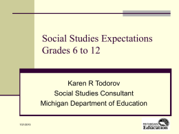 Social Studies Expectations Grades 6 to 12
