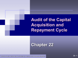 Chapter 22 &ndash; Audit of the Capital Acquisition and