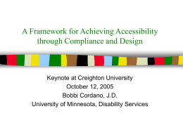 Achieving Accessibility through Compliance and Design