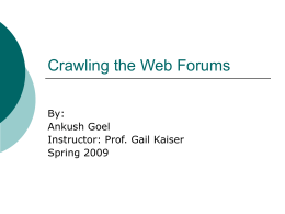 Crawling through Web Forums