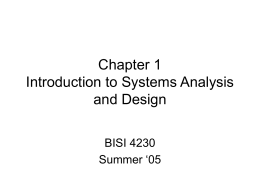 Chapter 1 Introduction to Systems Analysis and Design