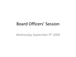 Board Officers’ Session