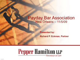 Payday Bar Association New Orleans – 11/5/09